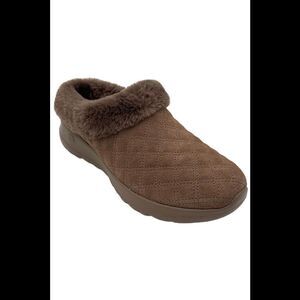 Skechers On-the-GO Joy Cozy Suede Quilted Mules Brown - Medium